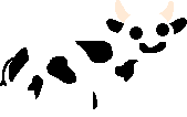 A pixel art drawing of a cow.